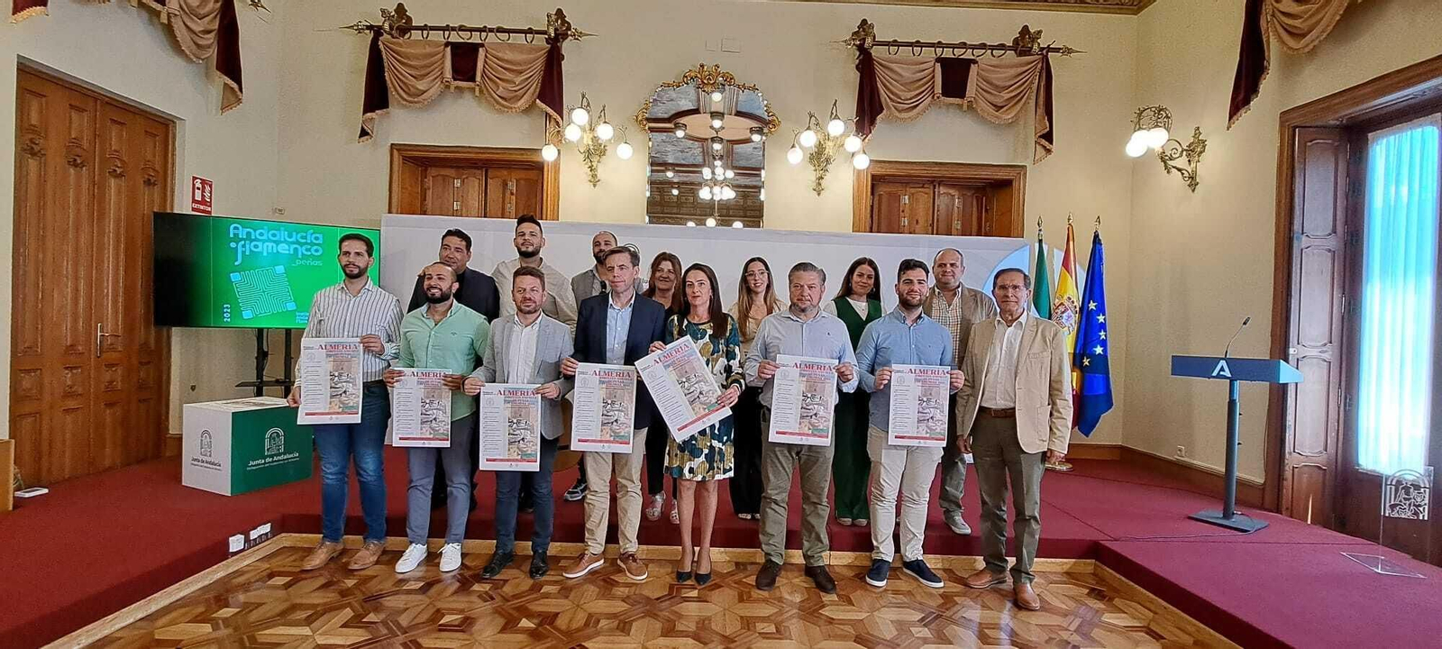 Acto de presentación del Circuito Andaluz de Peñas Flamencas en la sede de la Delegación del Gobierno de la Junta.