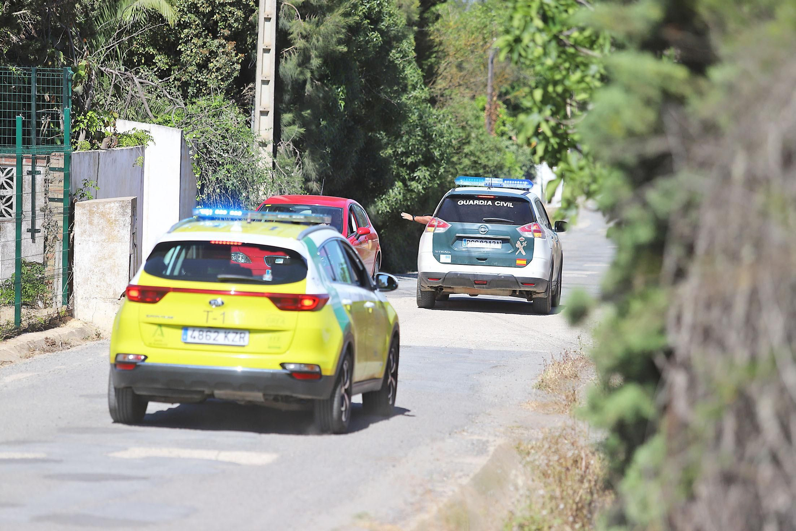 Imágenes del simulacro de incendio forestal que la Junta organiza en Aljaraque