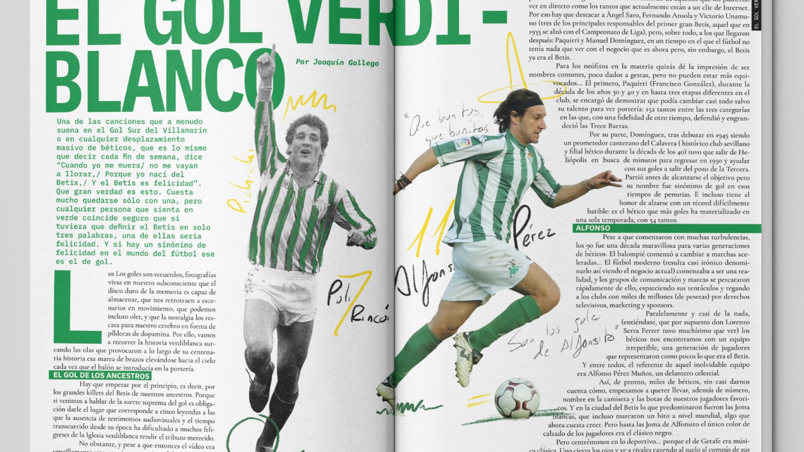 Páginas interiores de la monografía dedicada al Betis