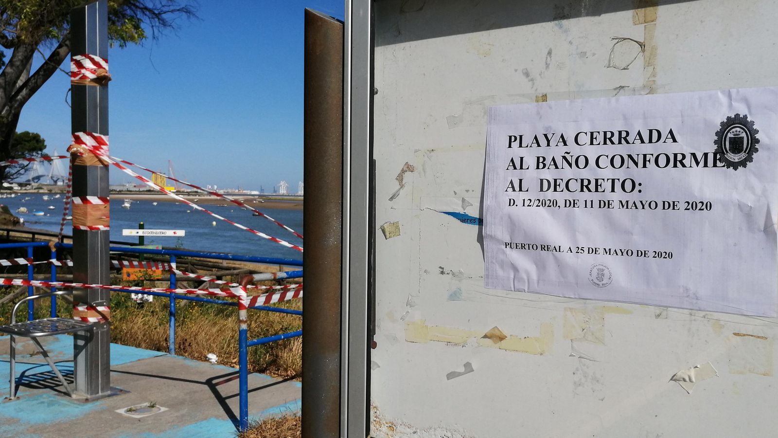 Playa del Río San Pedro cerrada al baño