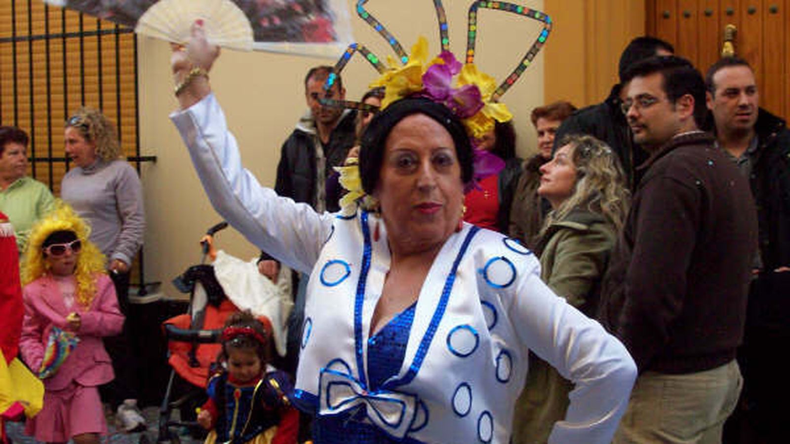 María José Díaz Candón durante su participación en una de las cabalgatas de Carnaval