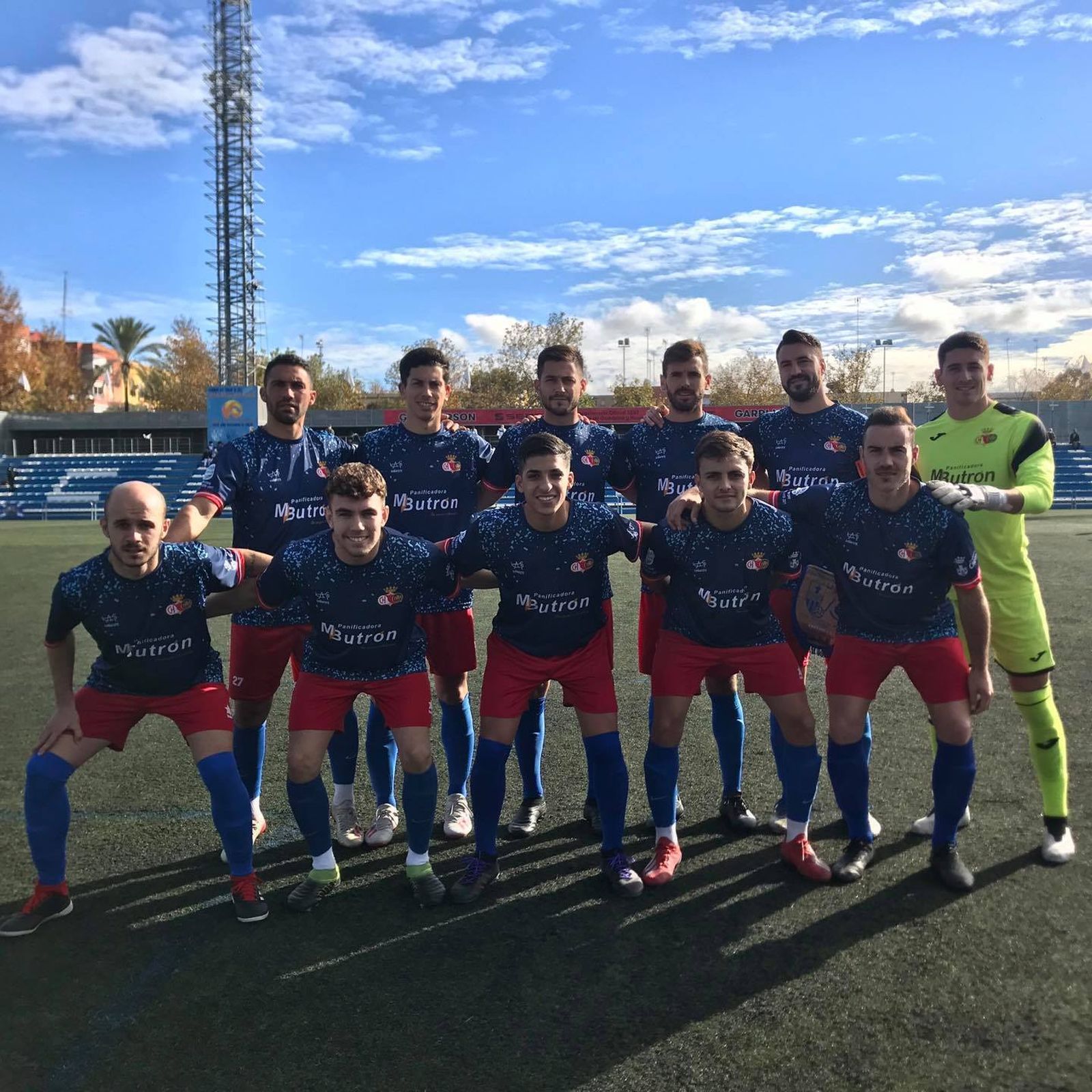 Formación del Chiclana CF en el estadio Ciudad de Alcalá.