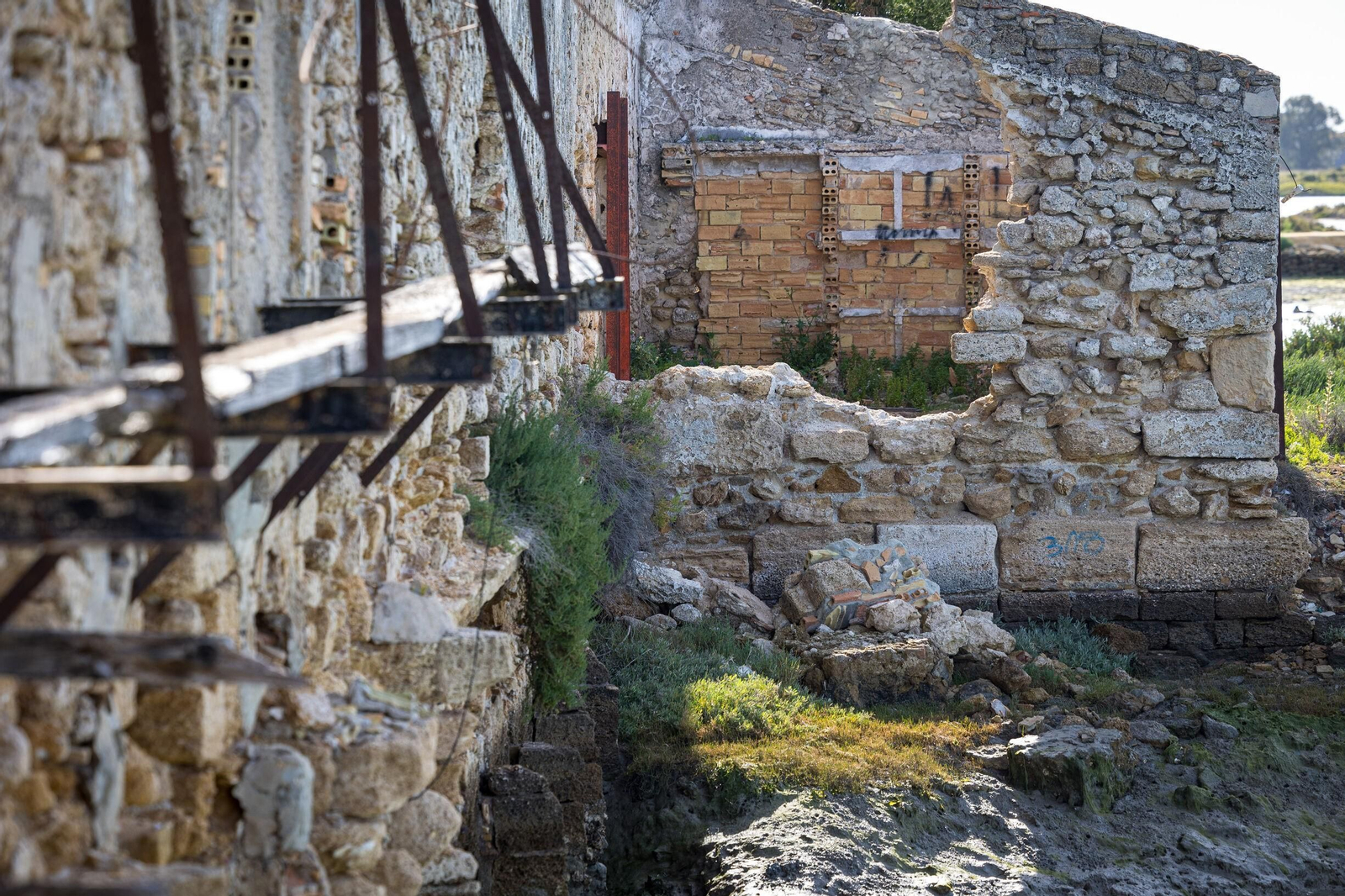 Imágenes del pésimo estado del molino de mareas de Cádiz