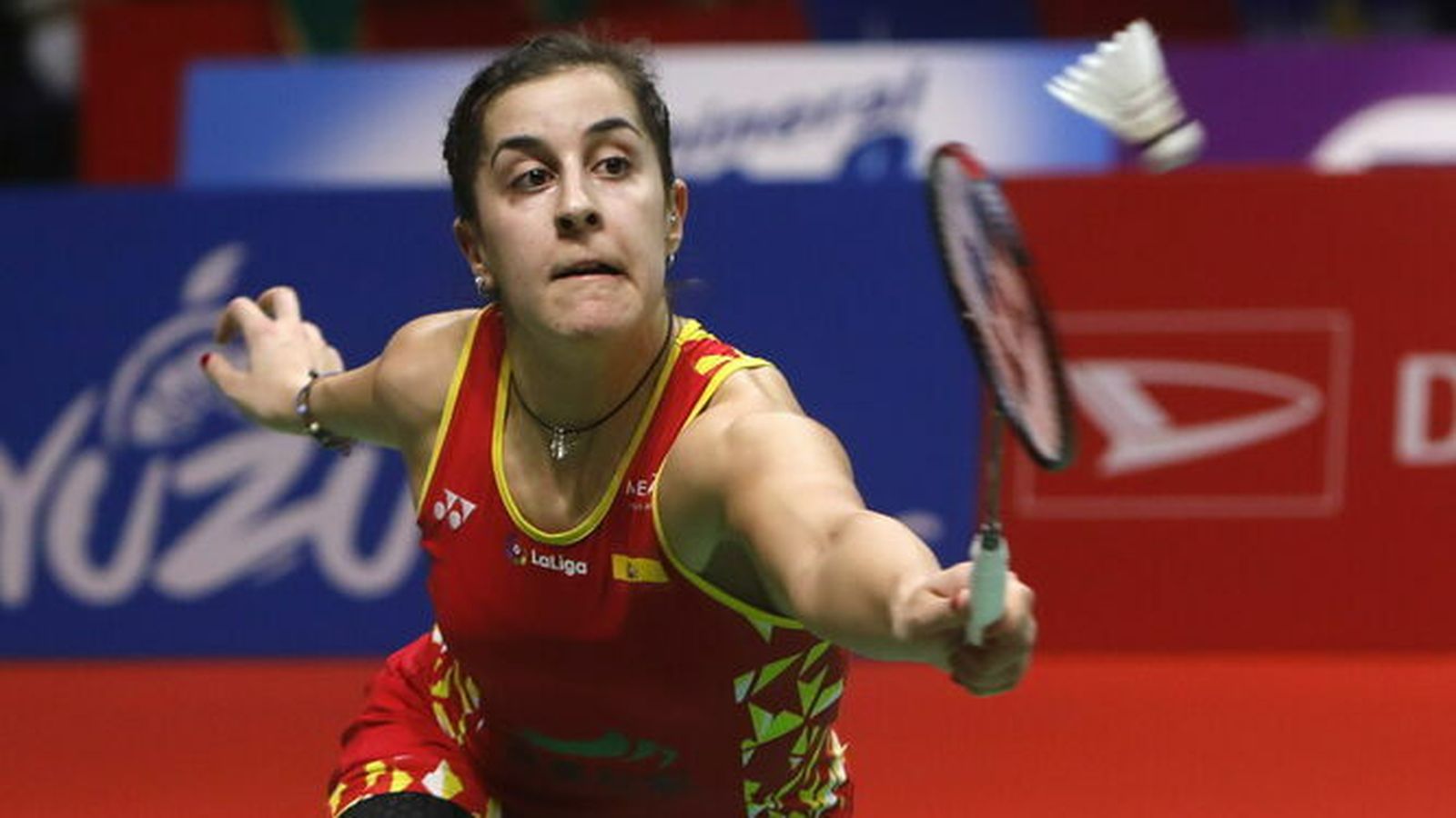 Carolina Marín, en un encuentro con España.