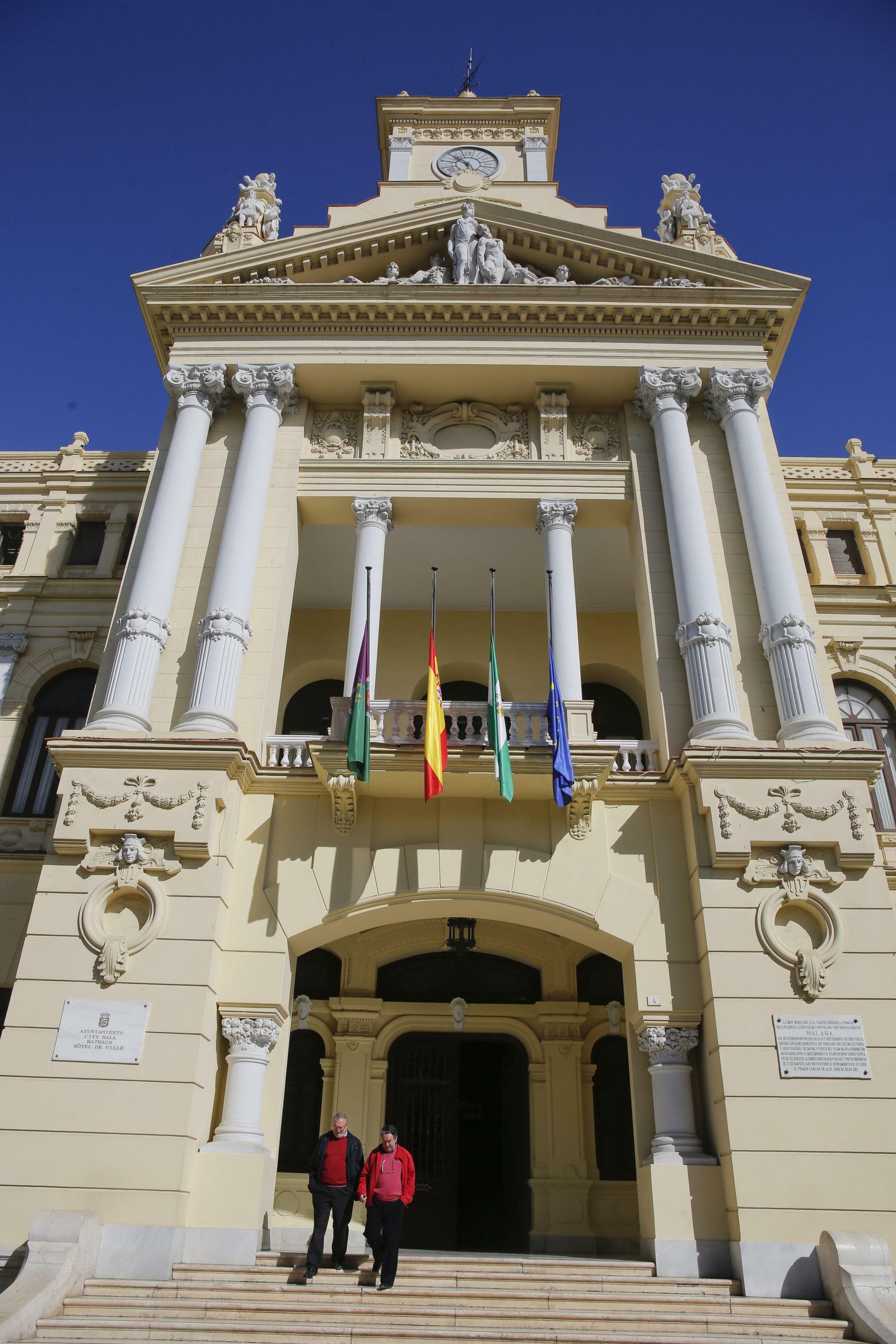 Fachada del Ayuntamiento de Málaga.