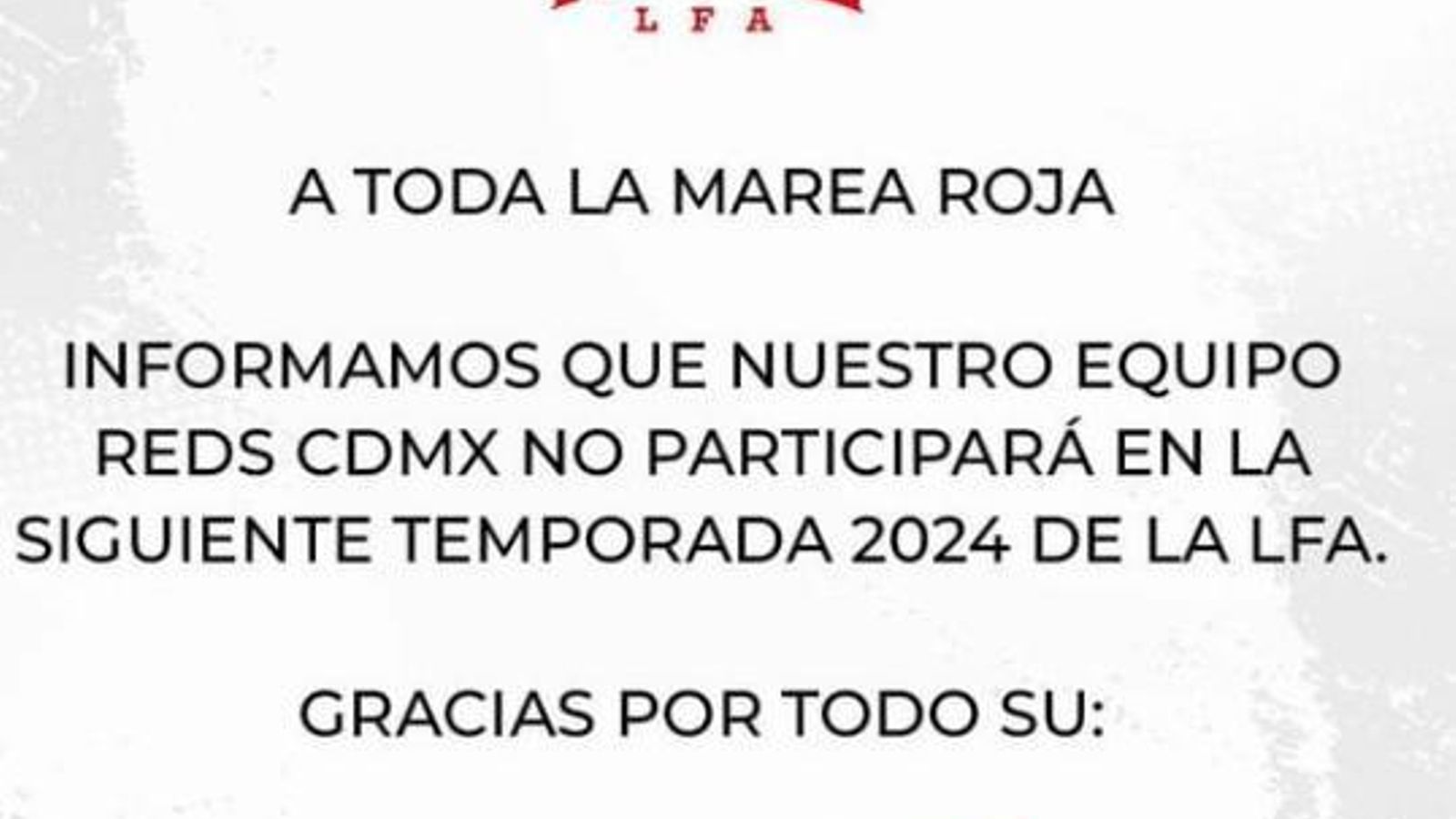 Comunicado de los Reds en Instagram.