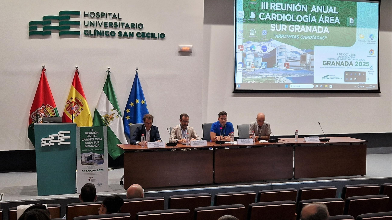 La tercera reunión Cardiología Sur de Granada en el salón de actos del Hospital Universitario Clínico San Cecilio