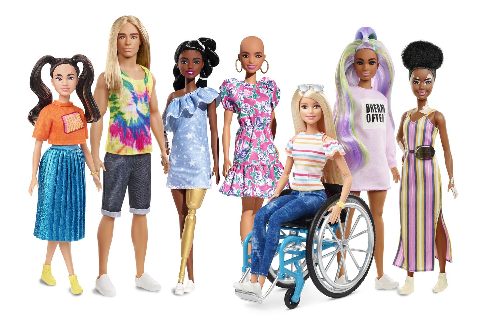 Algunas de las nuevas Barbie Fashionistas.
