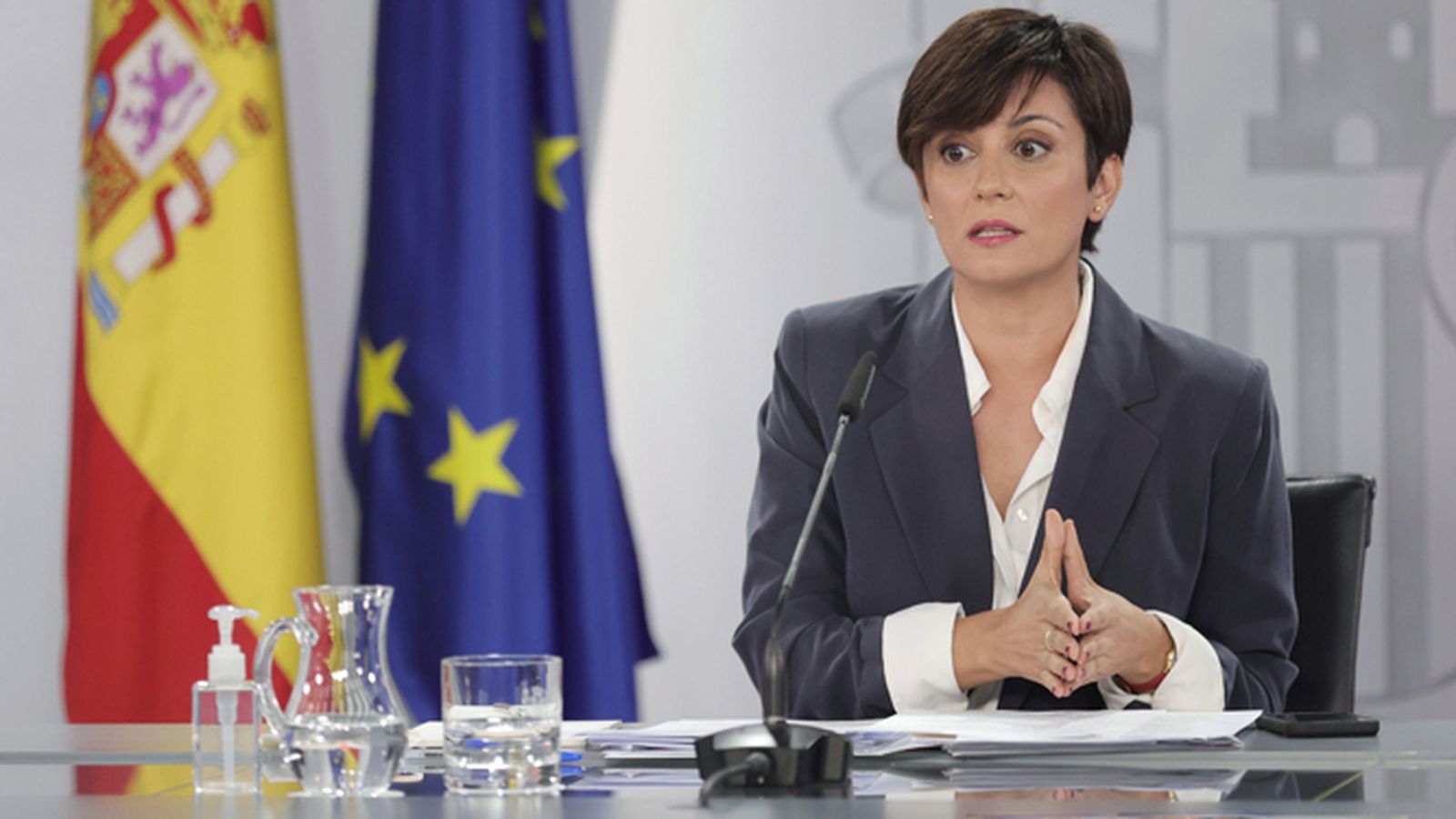 La ministra portavoz del Gobierno, Isabel Rodríguez, tras el Consejo de Ministros.