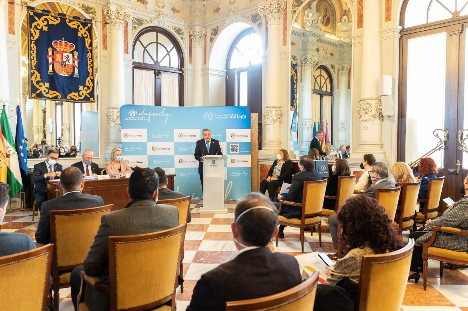 El presidente del Colegio de Enfermería de Málaga en la presentación de los actos.
