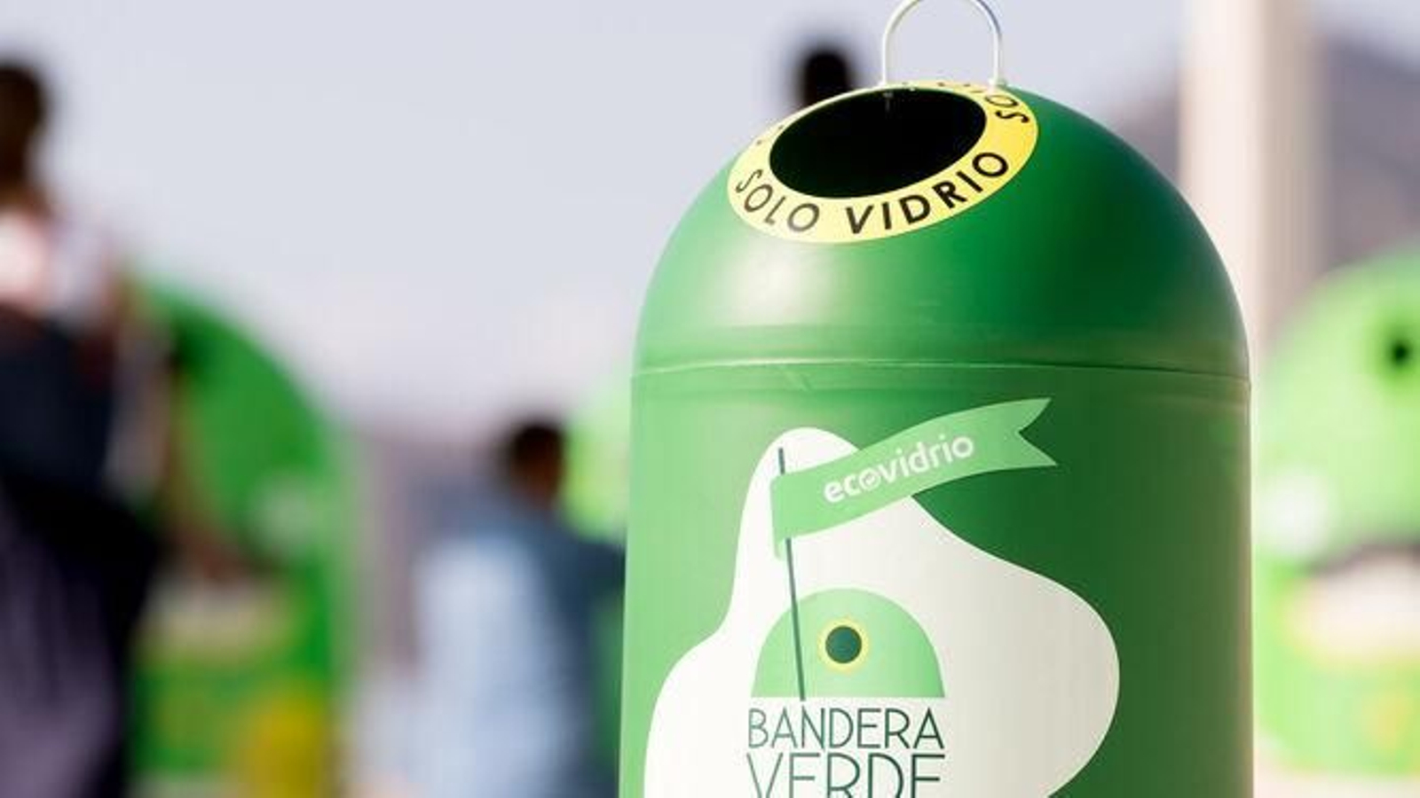Un contenedor de reciclaje de Ecovidrio