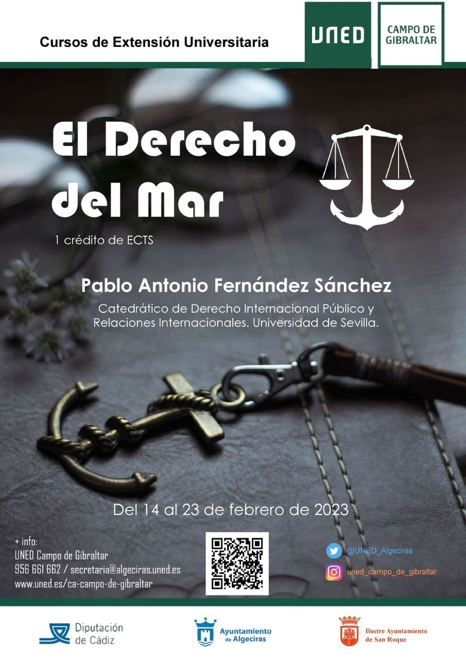 El cartel del curso virtual sobre "El Derecho del Mar".
