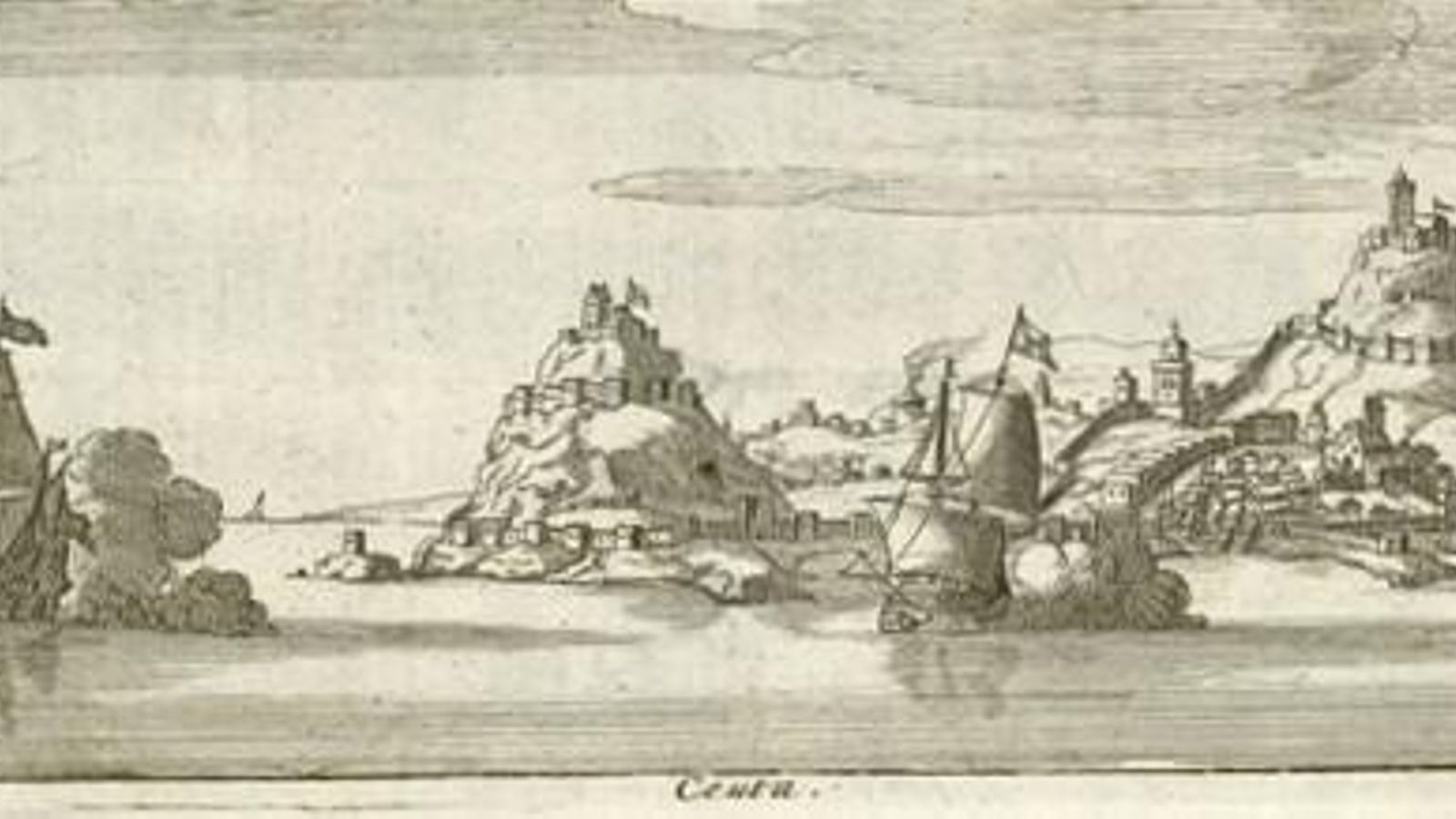 Grabado antiguo de Ceuta.