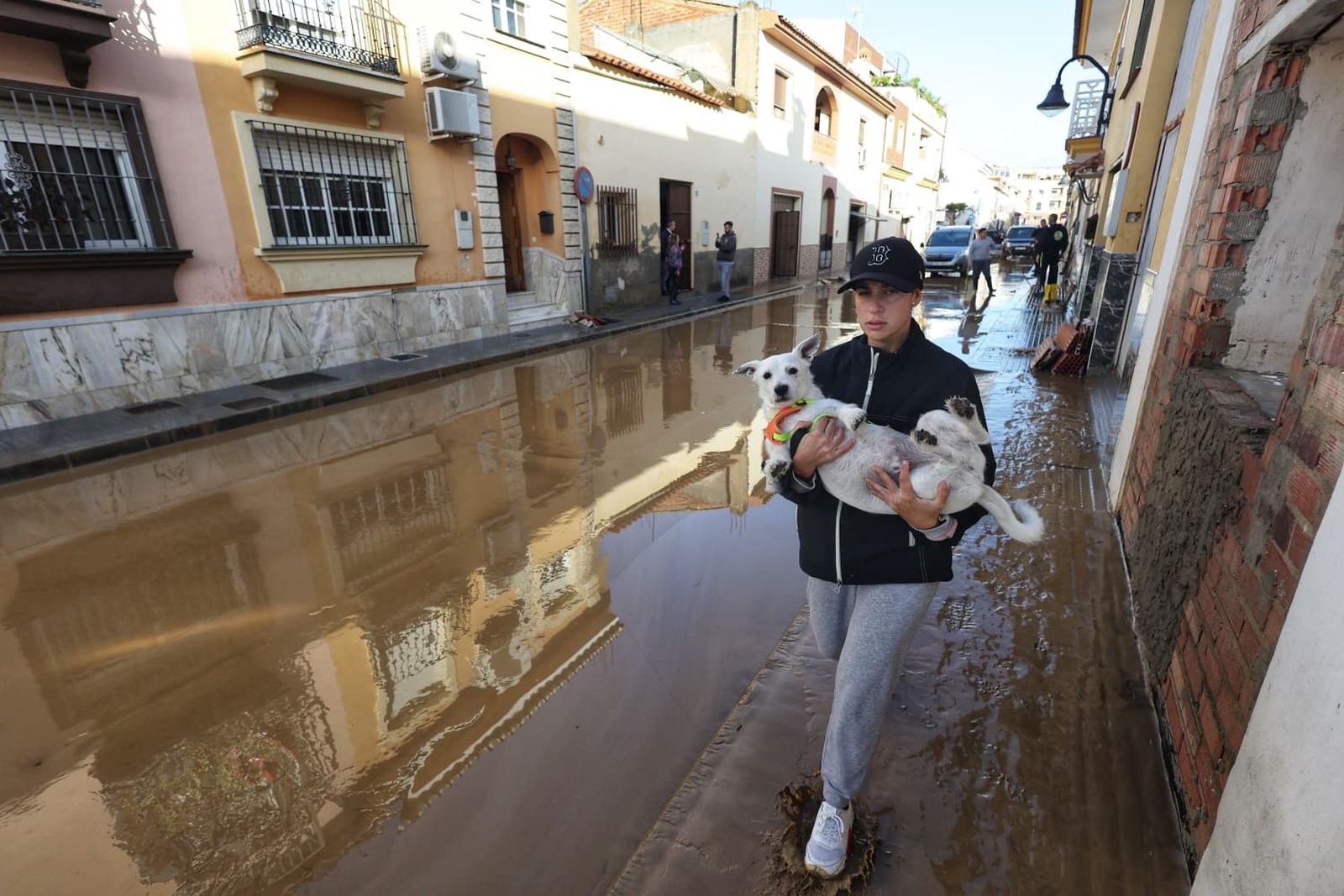 Inundaciones provocadas en el Estación de Cártama por el desbordamiento del río Guadalhorce.