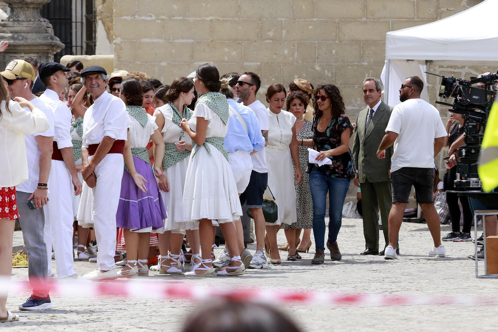 Imágenes de parte del rodaje este lunes en la Catedral de Jerez