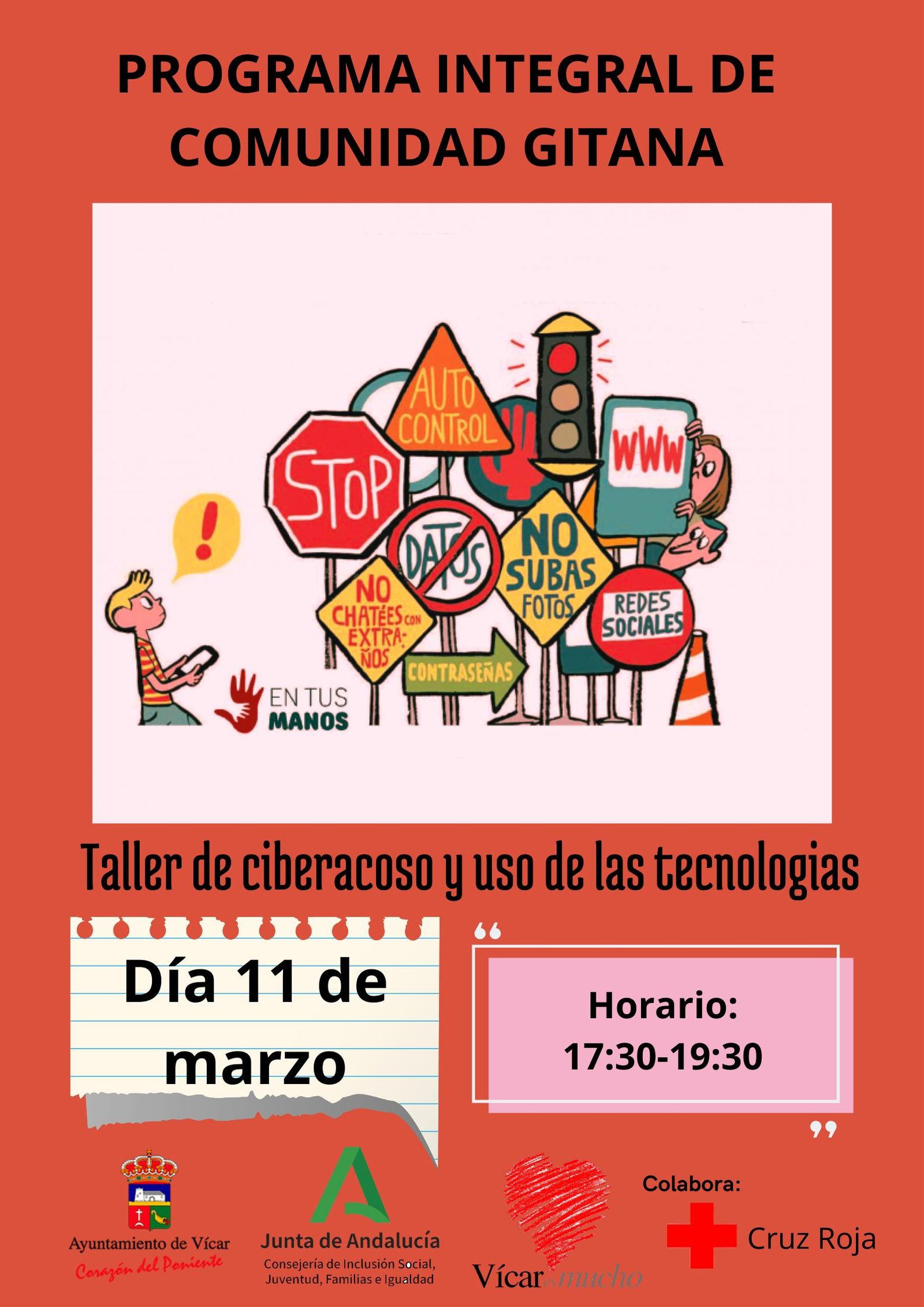 Cartel anunciador de este taller formativo dirigido a la comunidad gitana