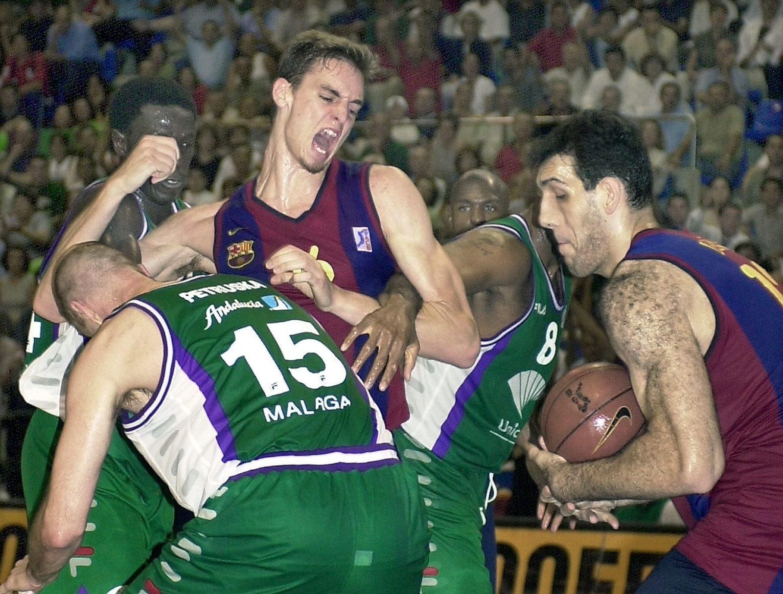 Pau Gasol, en el último partido con el Barça que jugó contra el Unicaja.