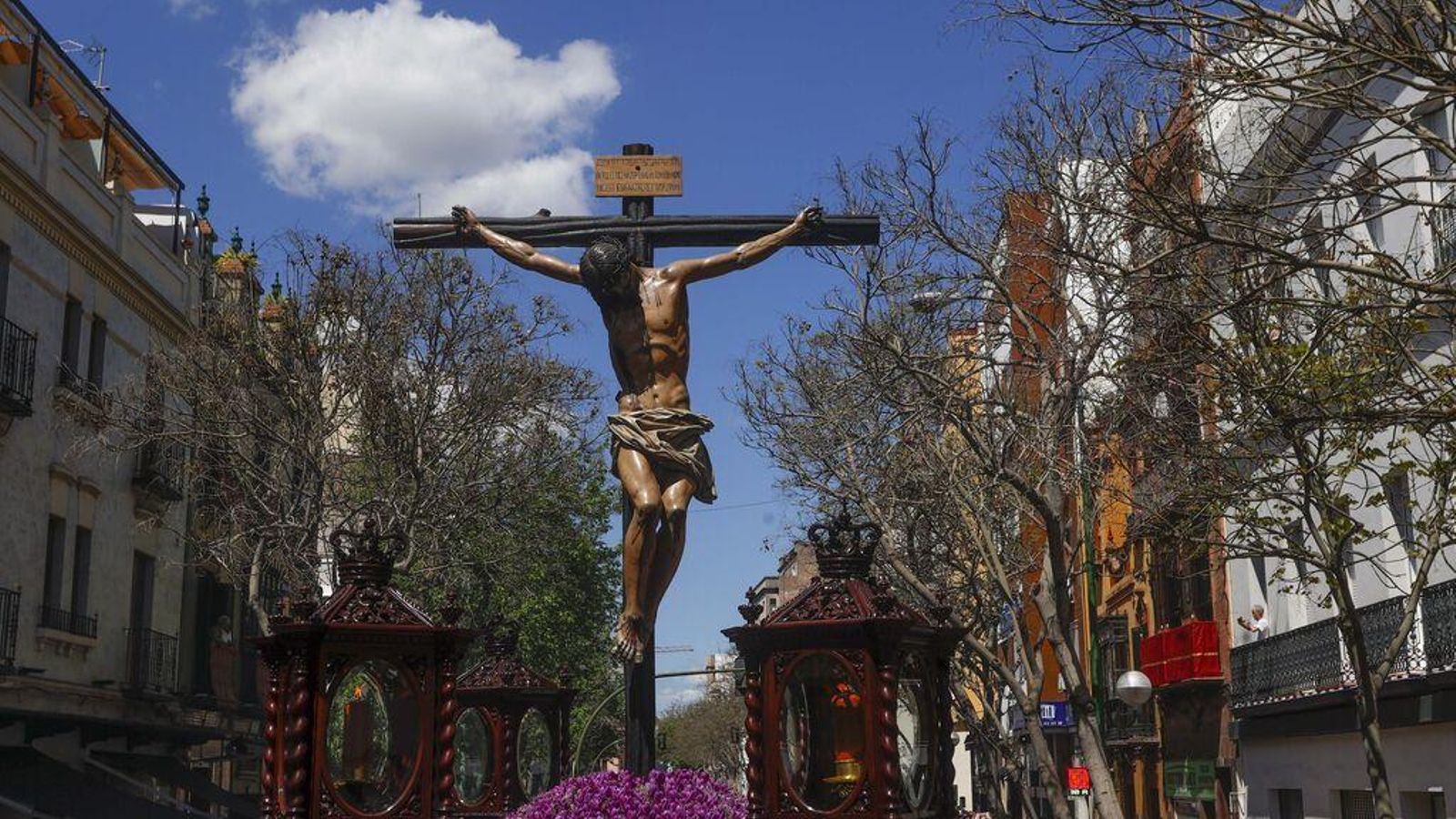 El Cristo de la Fundación en la tarde del Jueves Santo