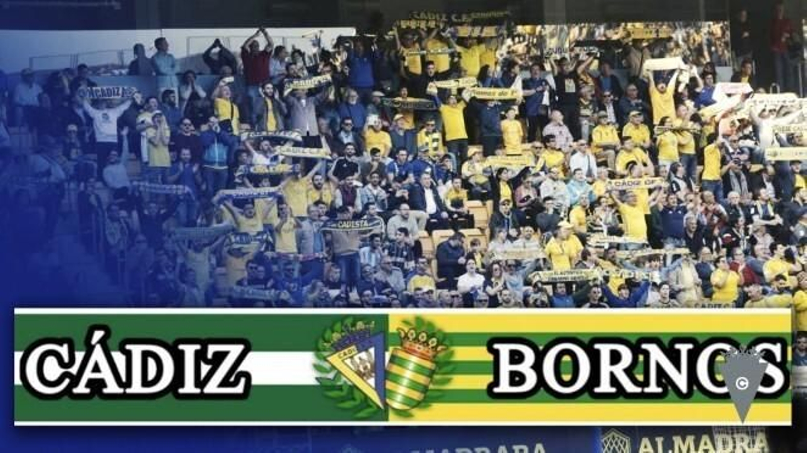 Cartel de bienvenida del Cádiz a la nueva peña.