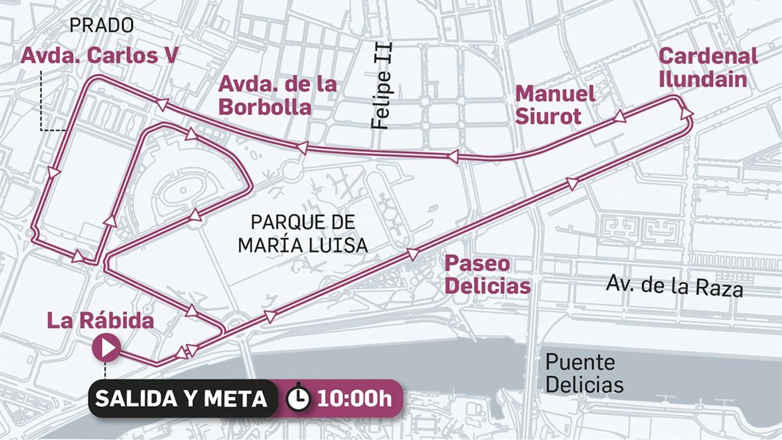 Recorrido de la XIV Carrera de la Mujer de Sevilla