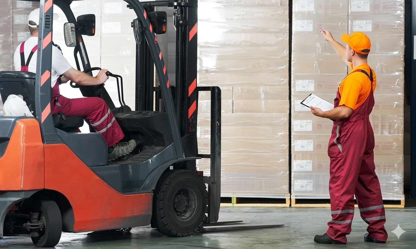 Trabajadores en un almacén