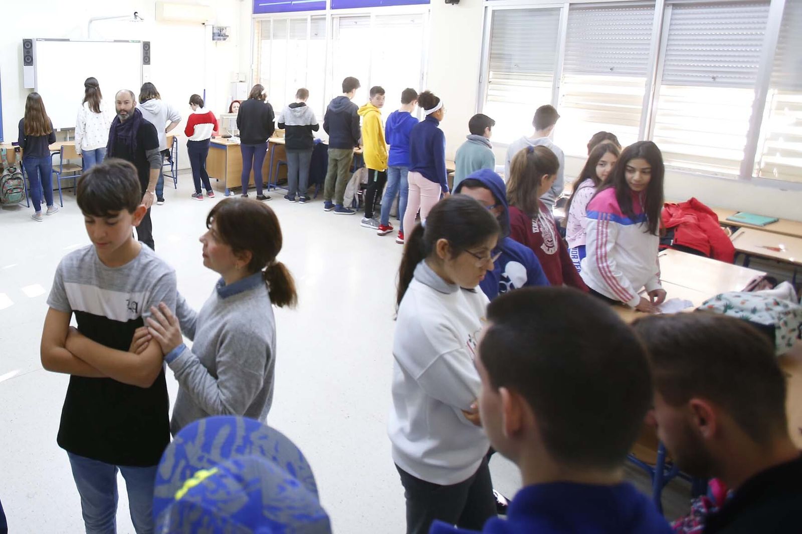 Alumnos de un instituto de la localidad.