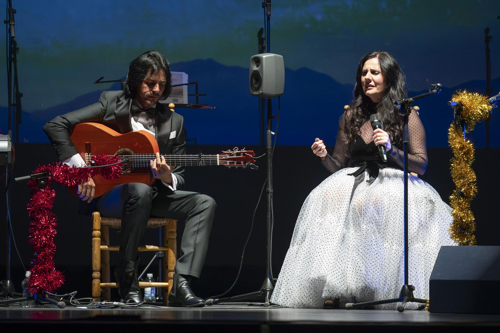 Juan Habichuela y Diana Navarro durante el concierto.