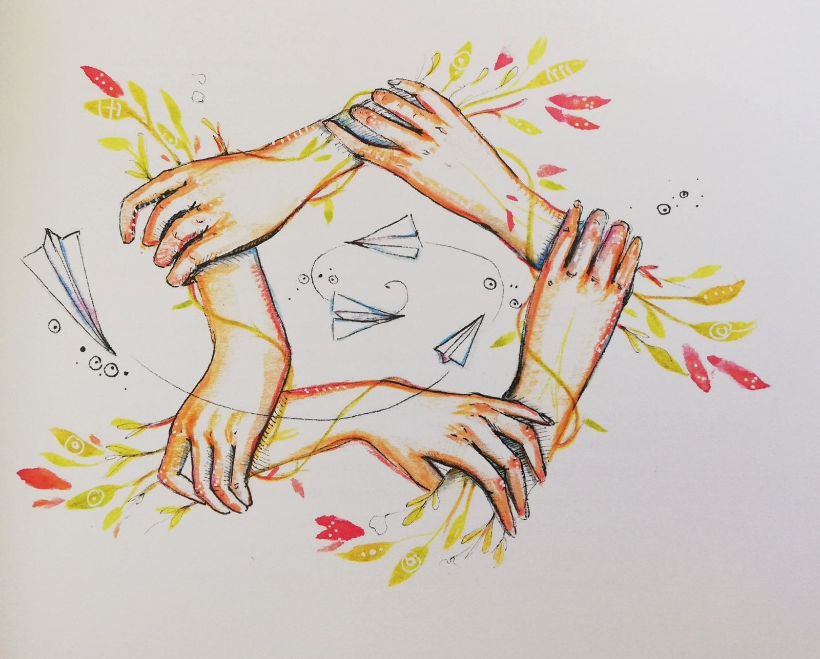 Una de las ilustraciones de la exposición de la Fundación New Health.