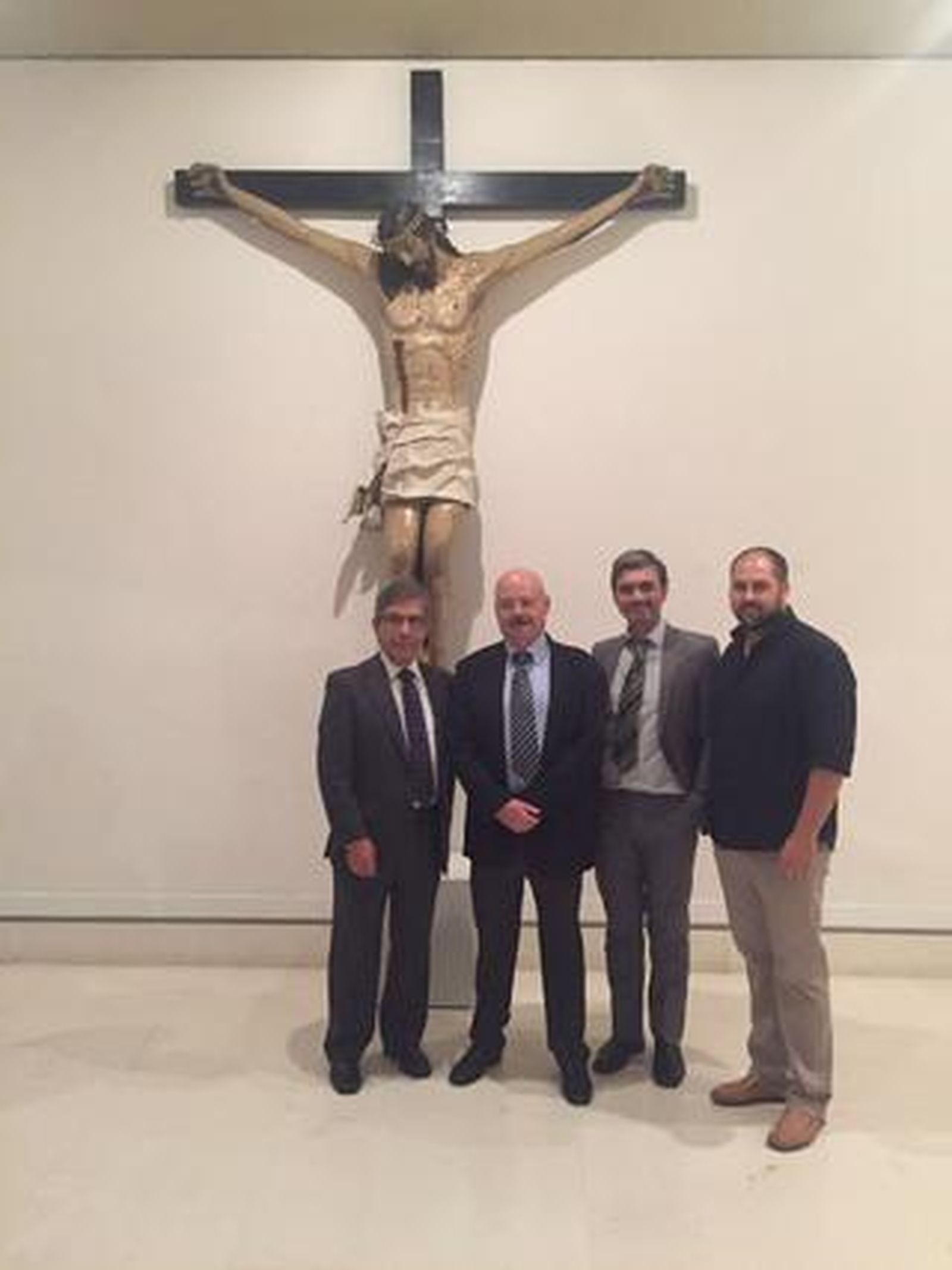 Emilio Bienvenido, el comisario de la muestra Lorenzo Alonso de la Sierra, Fabián Pérez Pacheco y Jesús Guerrero García.

Foto: Ignacio Casas de Ciria
