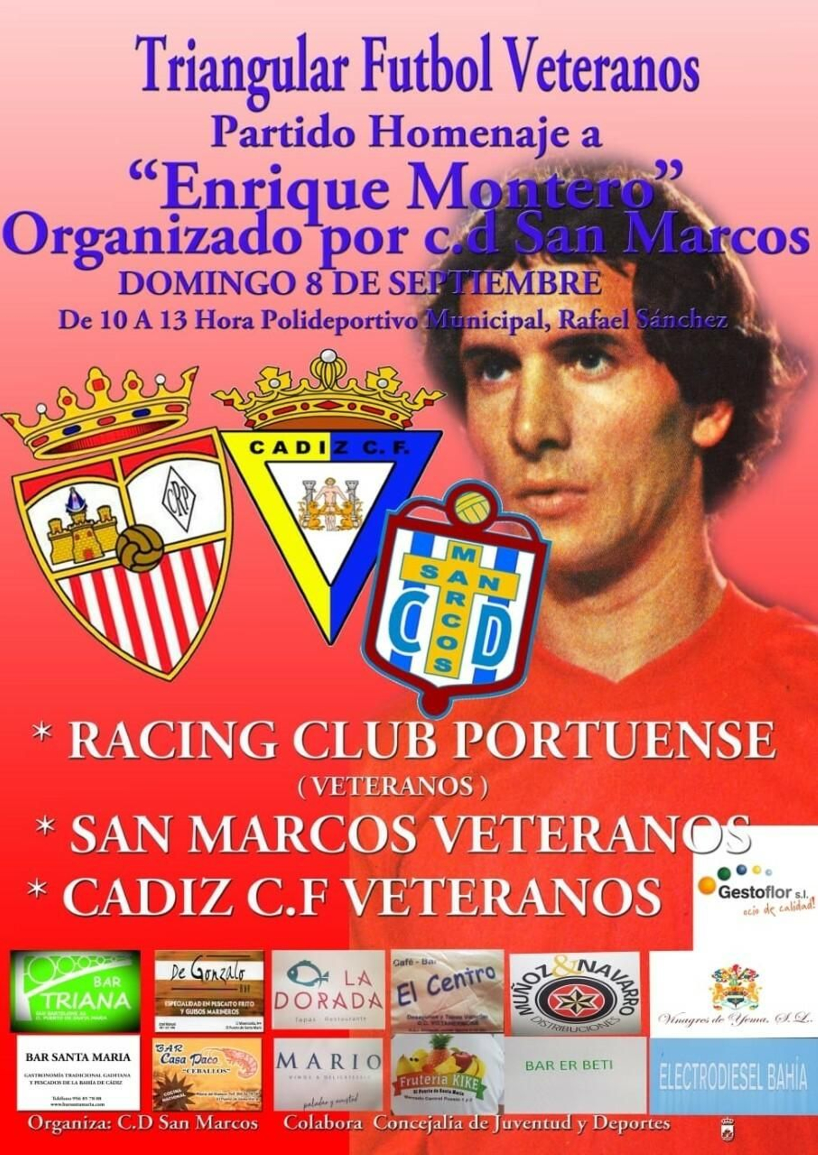 Cartel del triangular homenaje a Montero.