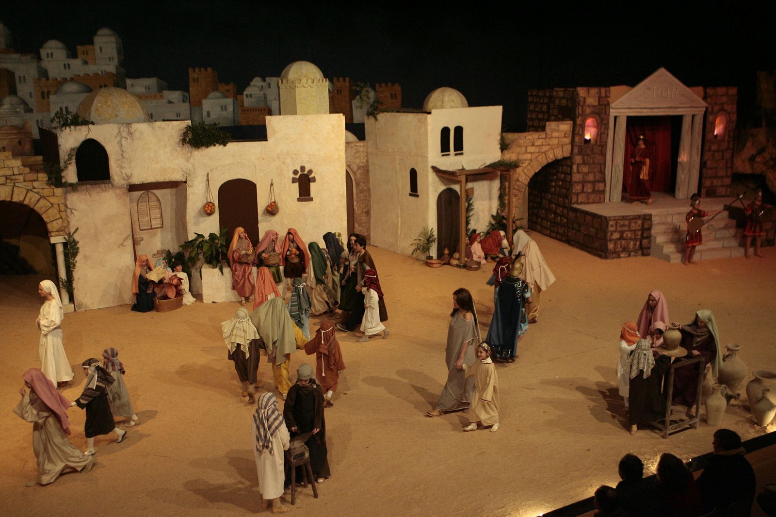 Representación del belén viviente en Los Padres Blancos, en una edición pasada.