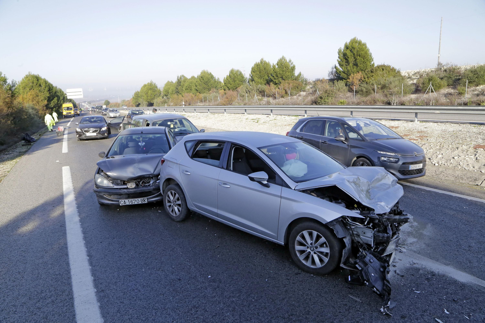 Accidente multiple en la ctra. de Sanlucar en dirección a Jerez