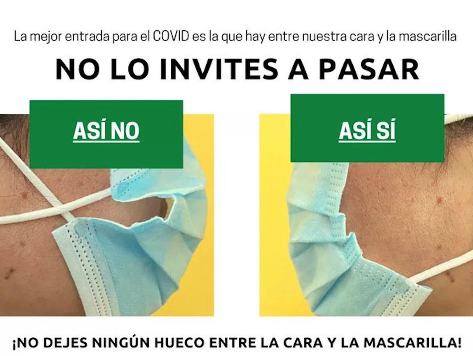 Recomendación de ajuste de mascarilla por parte del Área Sanitaria Norte de Córdoba