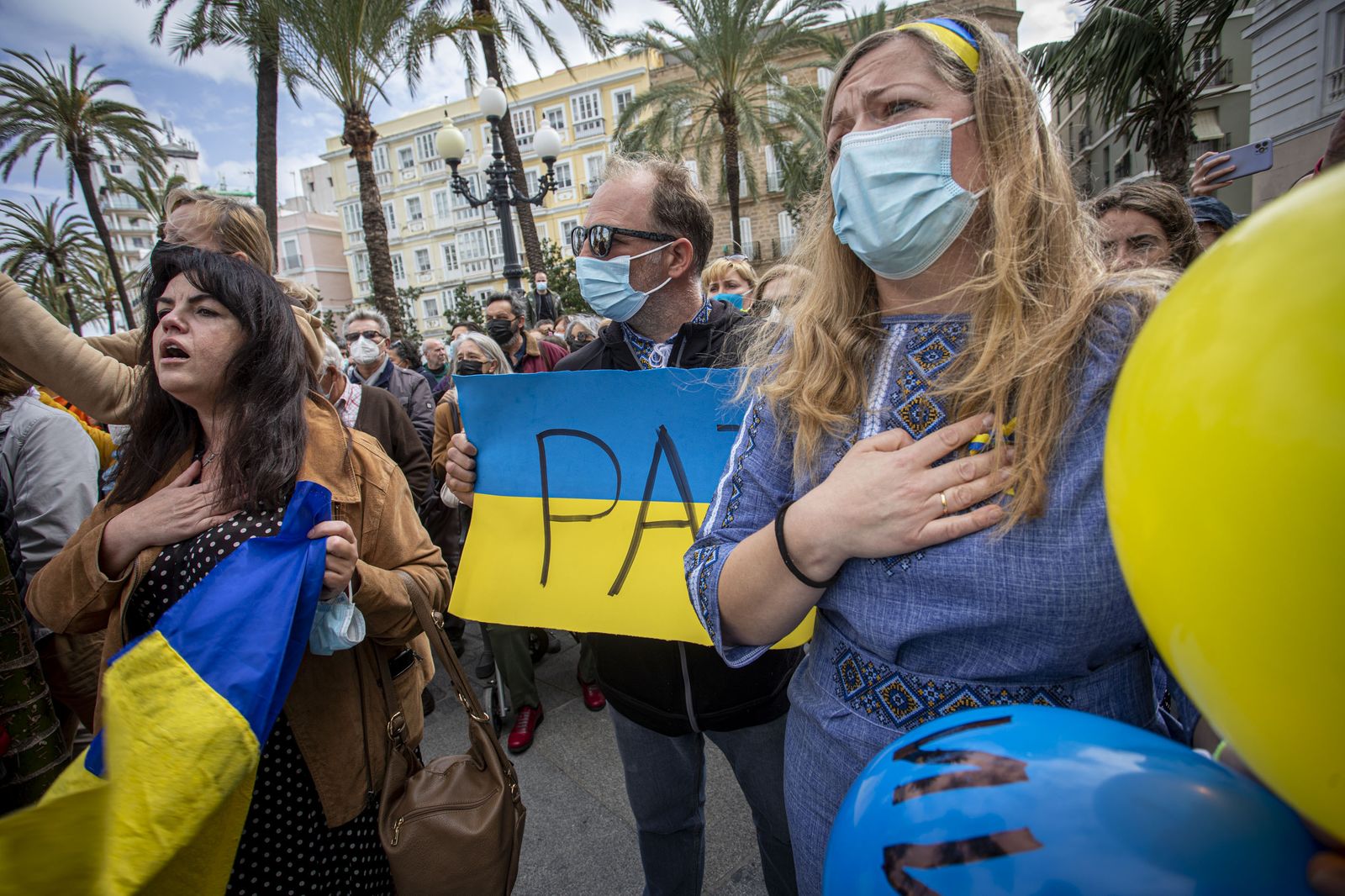 Concentración en Cádiz contra la guerra y la invasión de Ucrania
