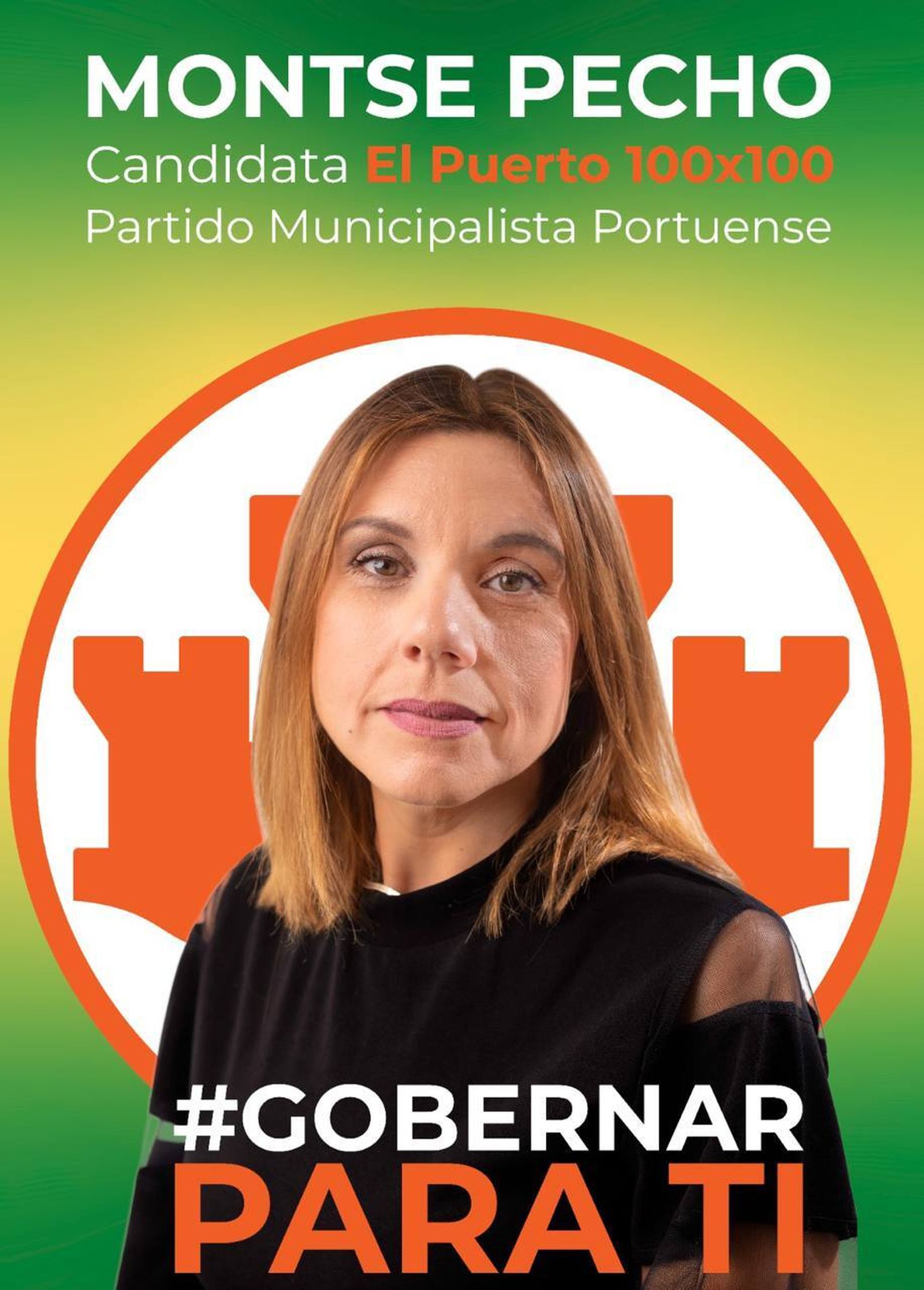 El cartel anunciador de la candidatura del partido municipalista.