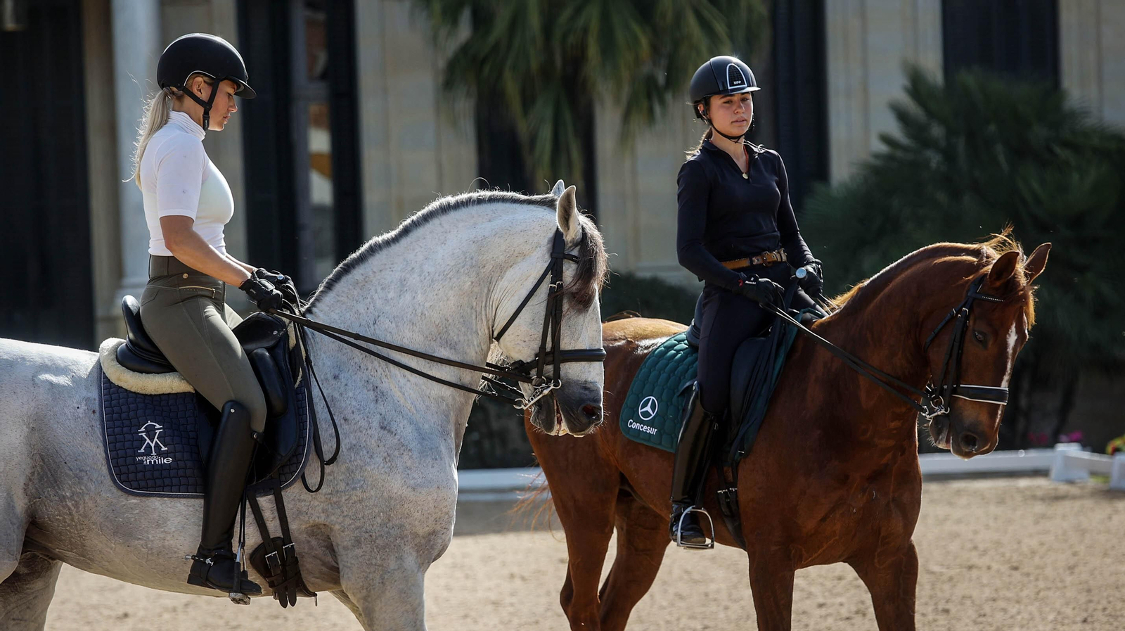 La modelo Helen Svedin y Luís Figo en el Concurso Internacional Doma Clásica en Jerez