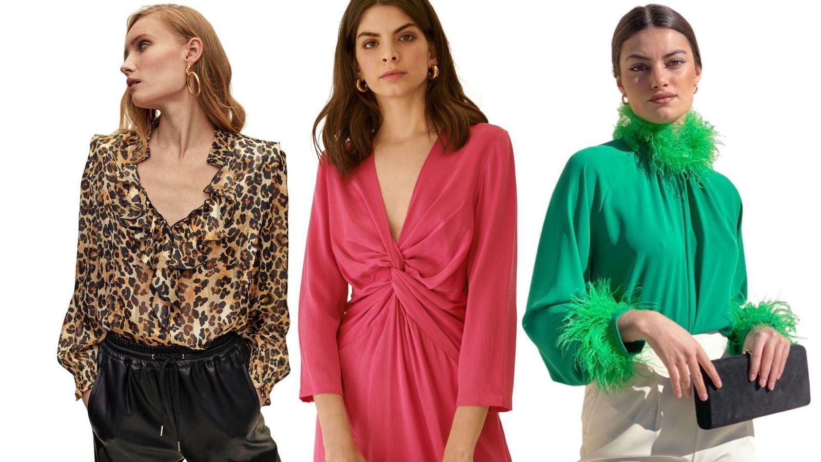 Animal print, terciopelo y plumas, tres tendencias para un look de Navidad sobresaliente.