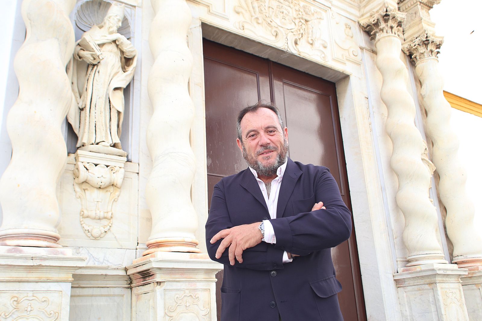 José Manuel Lechuga a las puertas de la Iglesia de Jesús Nazareno, en una imagen de archivo.