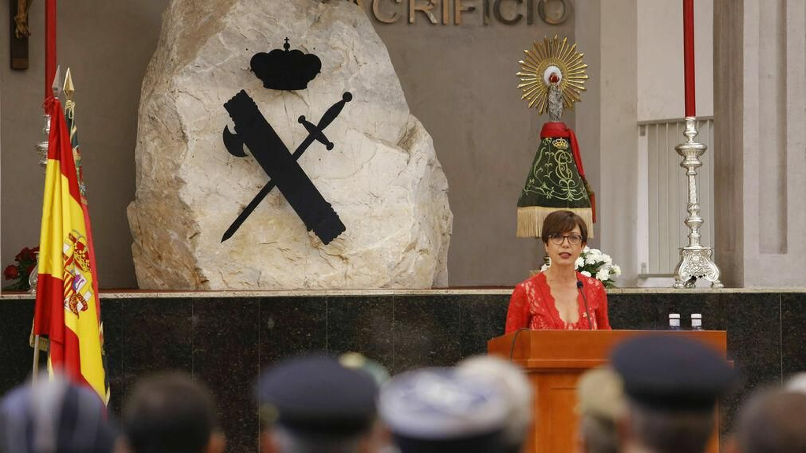 María Gámez, en la celebración de la festividad de la Virgen del Pilar en Málaga. María Gámez, en la celebración de la festividad de la Virgen del Pilar en Málaga.