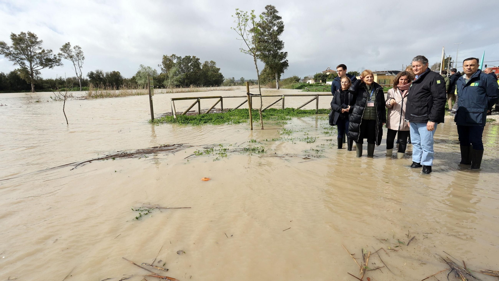 Operativo por el desbordamiento del río Guadalete