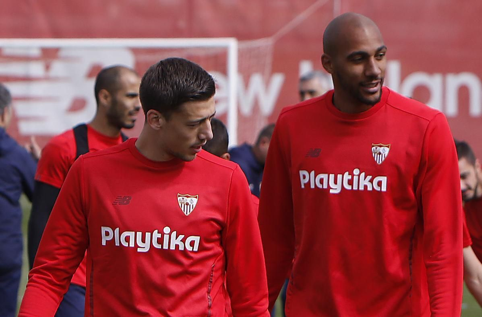 Lenglet y N'Zonzi, en un entrenamiento.