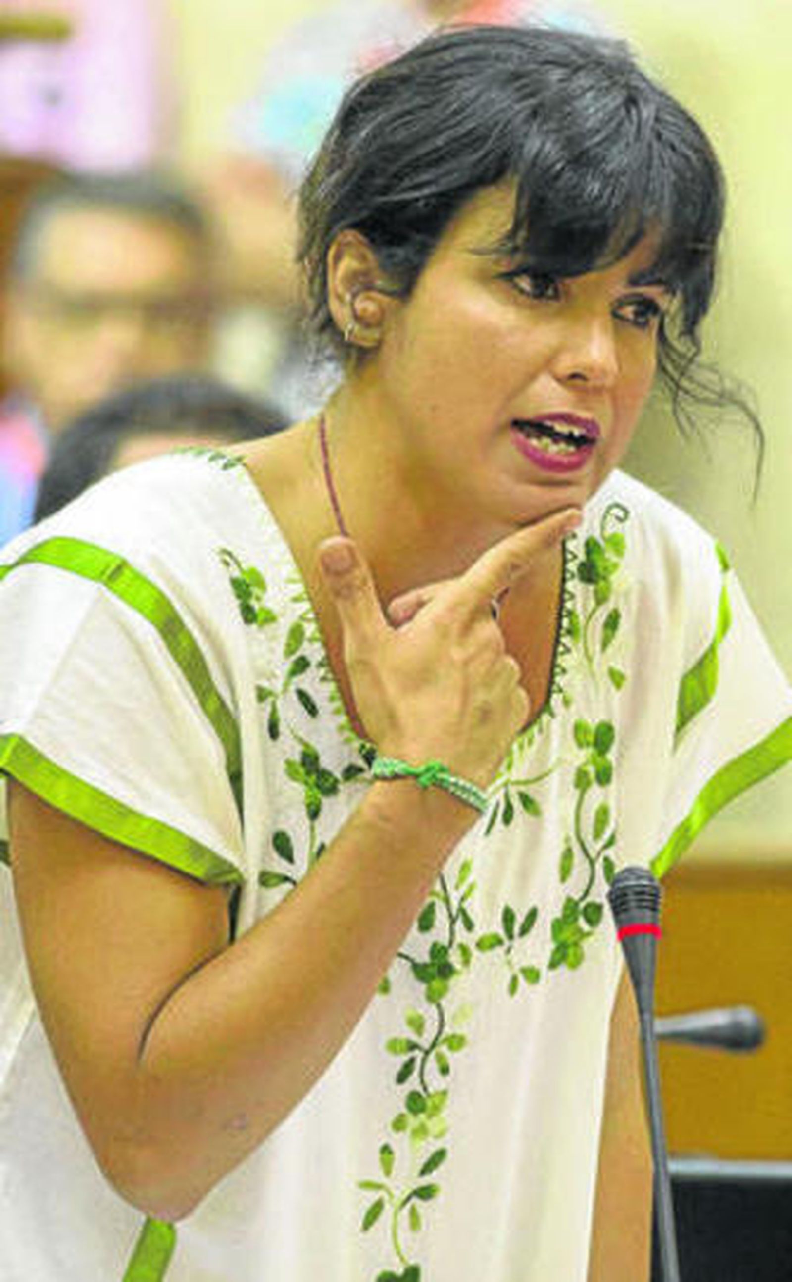 Teresa Rodríguez, durante un Pleno del Parlamento.