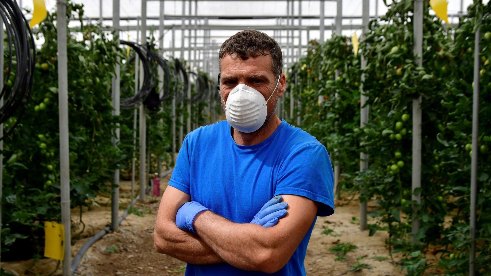Las mascarillas y guantes llegan al mar de plástico de Almería.