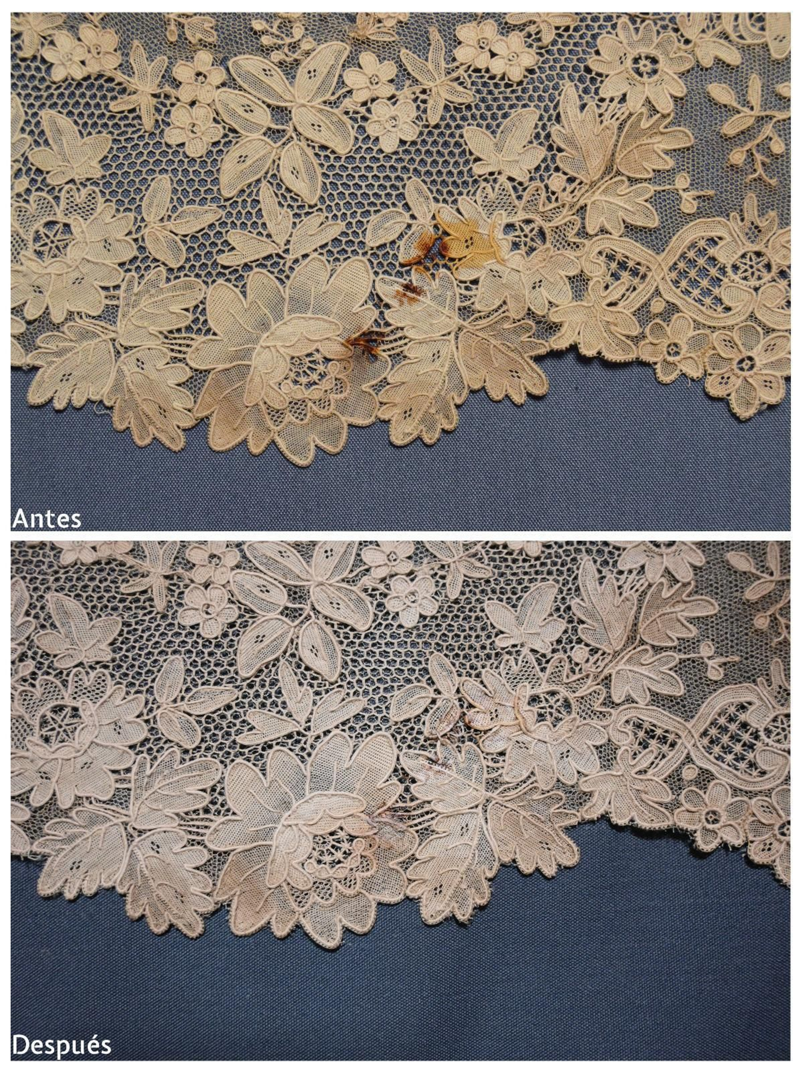 Antes y después de la pieza