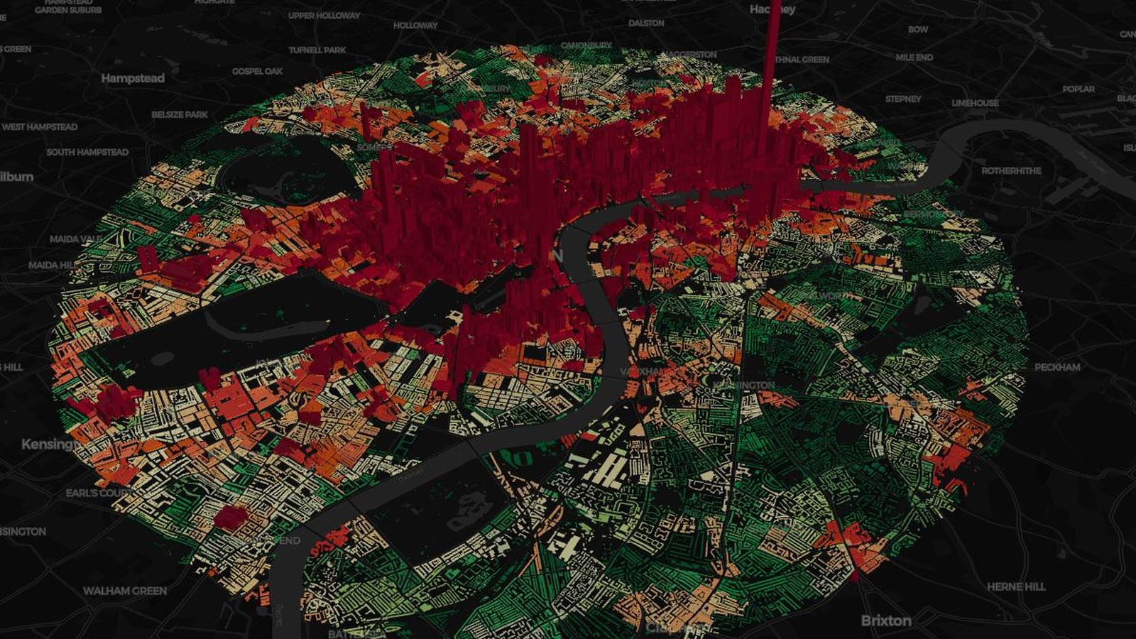 Mapa geoespacial diseñado por Carto.