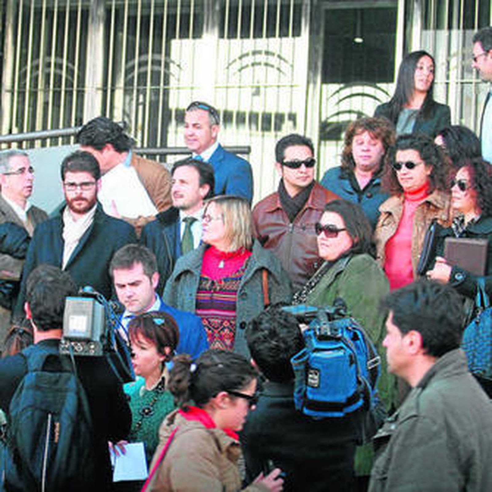 Protesta de los letrados de oficio ante el Palacio de Justicia de Huelva por los atrasos en los pagos, en marzo.