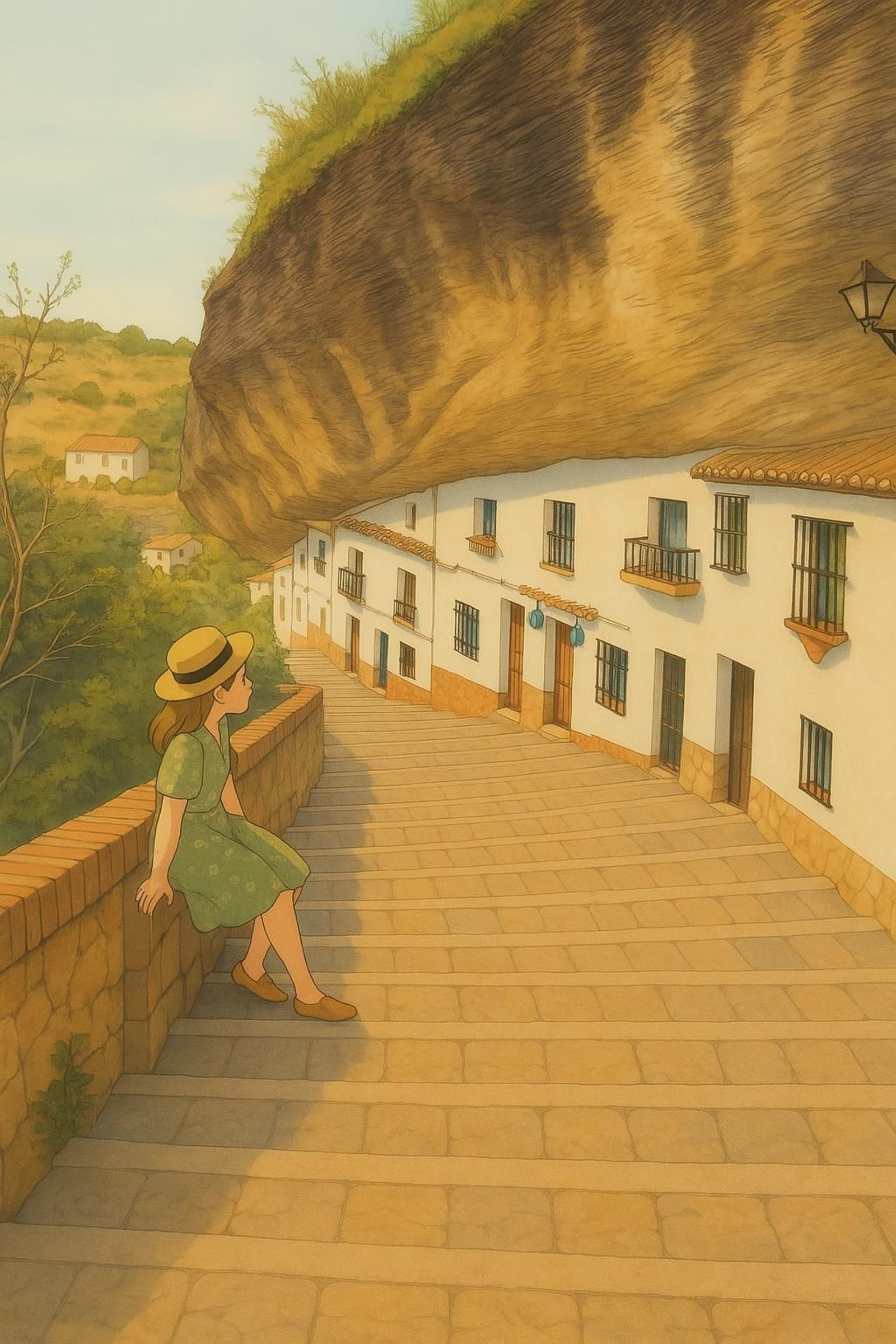 Así se vería el pueblo de Cádiz más bonito de España si saliera en una película de animación japonesa