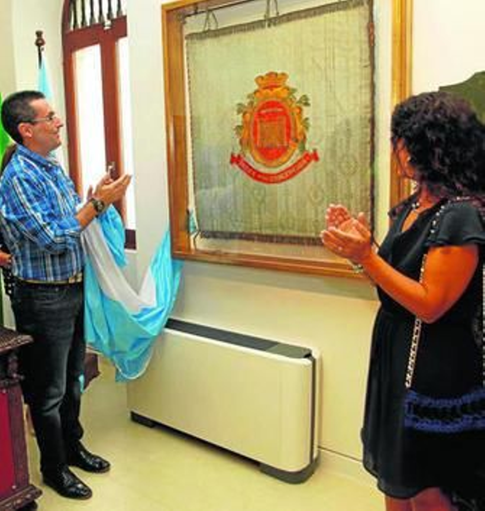 El pendón de la ciudad, ayer, en la Alcaldía Institucional del Museo. El pendón de la ciudad, ayer, en la Alcaldía Institucional del Museo.