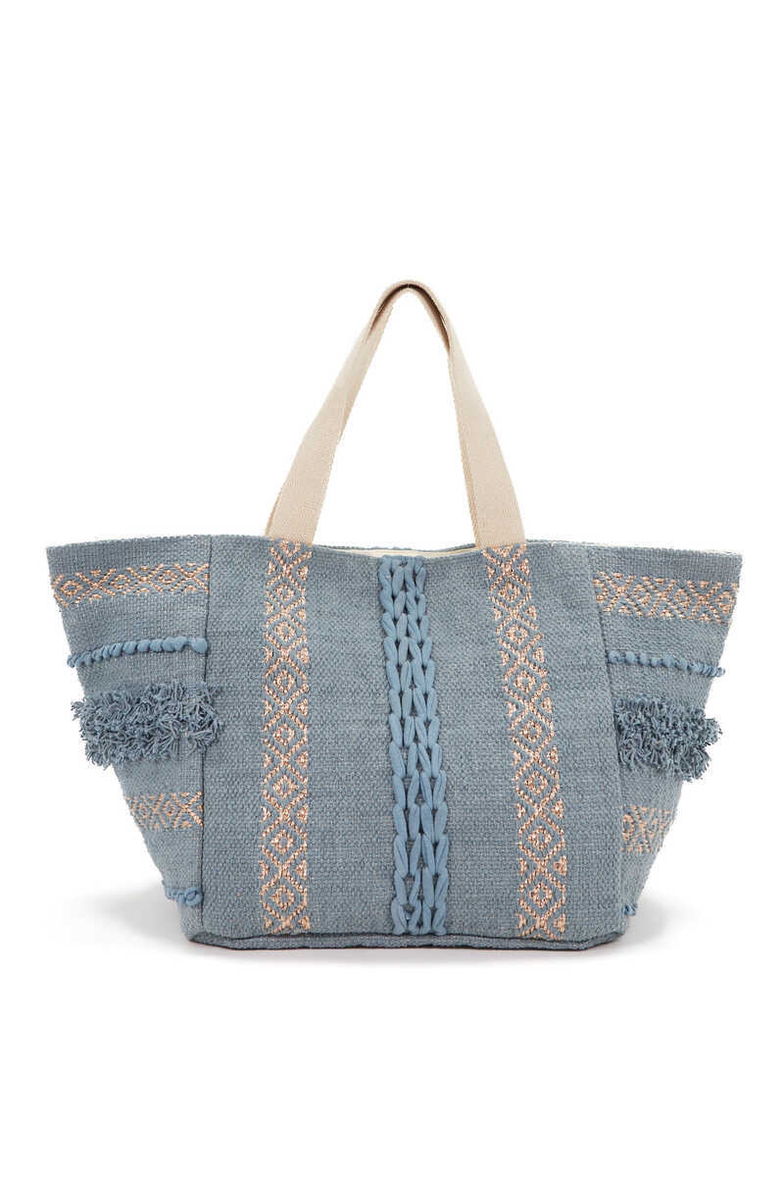 Bolsa de playa con detalles macramé