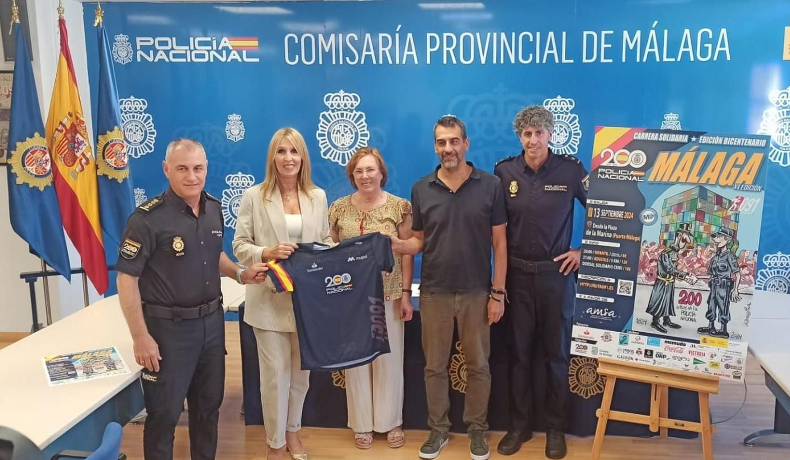 La Comisaría Provincial de Málaga presenta el cartel de su sexta carrera solidaria 'Ruta 091